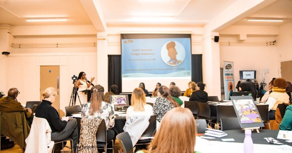 Fungai Ndemera Speaking at the2nd See Me Hear Me Conversation Event at the Midlands Arts Centre on a topic "Harnessing Big Data and AI for Maternal Health Policy Reform.